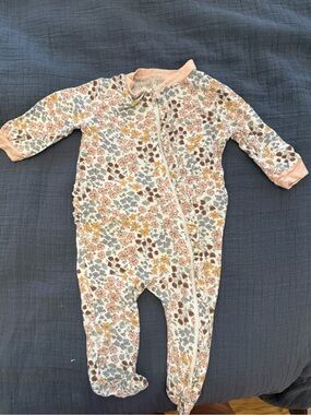 Floral Footed Baby One-Piece in Blush Multi